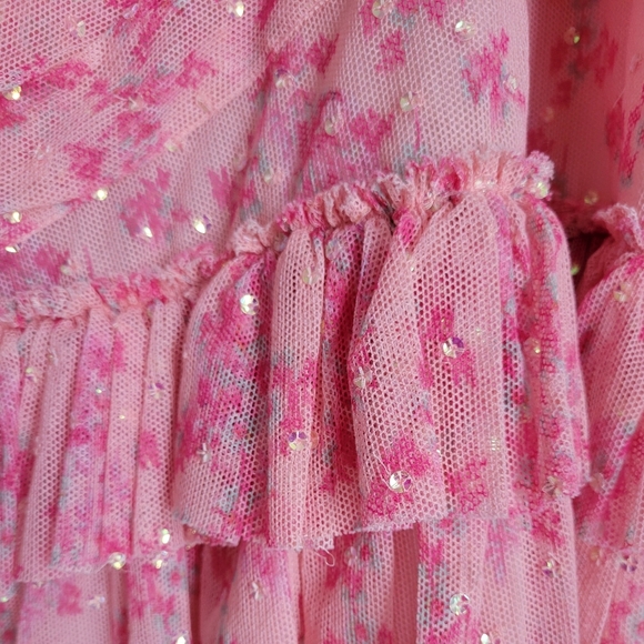 NWT LoveShackFancy Roey Mini Ruffle Dress Size 8 Autumn Rose - Picture 7 of 13